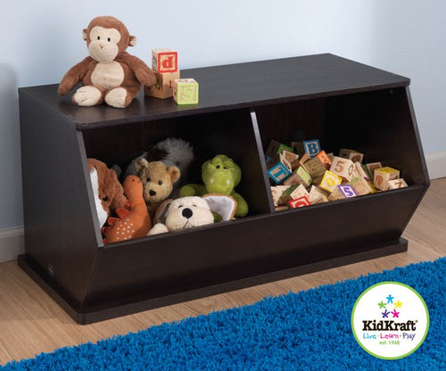 KidKraft Espresso Double Storage Unit - All-Star Learning Inc. - Proudly Canadian