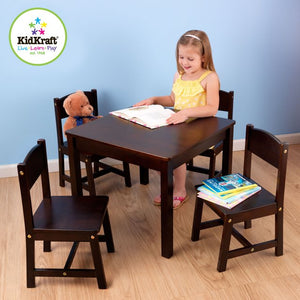 KidKraft Farmhouse Table and Four Chair Set - Espresso - All-Star Learning Inc. - Proudly Canadian