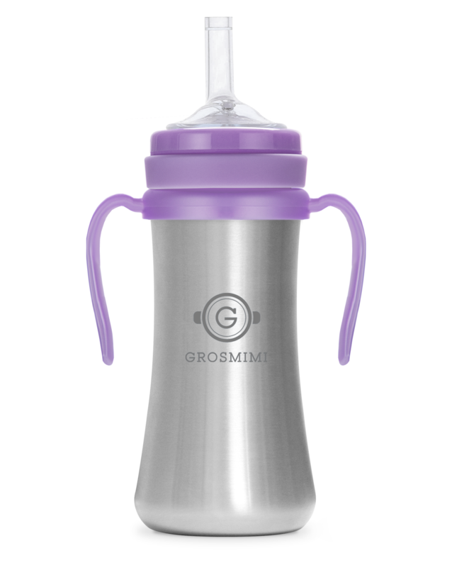 Grosmimi STAINLESS Straw CUP 200ml (Lavender) - All-Star Learning Inc. - Proudly Canadian