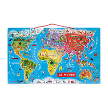 Janod Magnetic World Map Puzzle French Version 92 Pieces (Wood) - All-Star Learning Inc. - Proudly Canadian