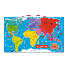 Janod Magnetic World Map Puzzle French Version 92 Pieces (Wood) - All-Star Learning Inc. - Proudly Canadian