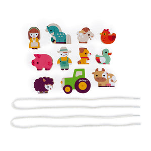 Janod Stringable Farm-Themed Beads (Wood) - All-Star Learning Inc. - Proudly Canadian
