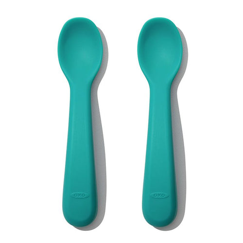Oxo Tot Silicone Spoon Set (2pcs) - Teal - All-Star Learning Inc. - Proudly Canadian