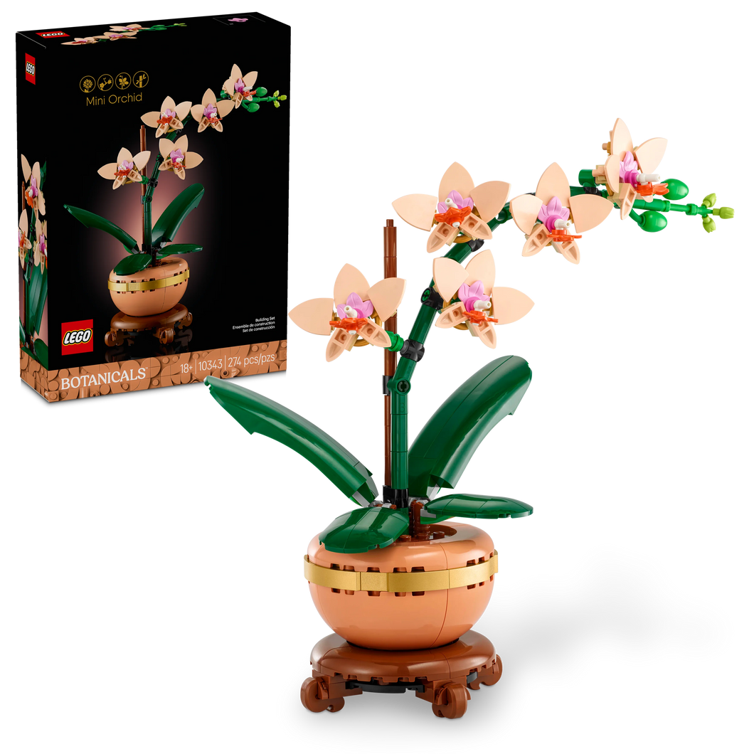 LEGO® Botanicals Mini Orchid Plant Gift, Home Decor Building Kit for Adults 10343