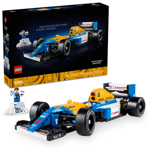 LEGO® Icons Williams Racing FW14B & Nigel Mansell Home and Office Desk Decor Car Model Kit 10353