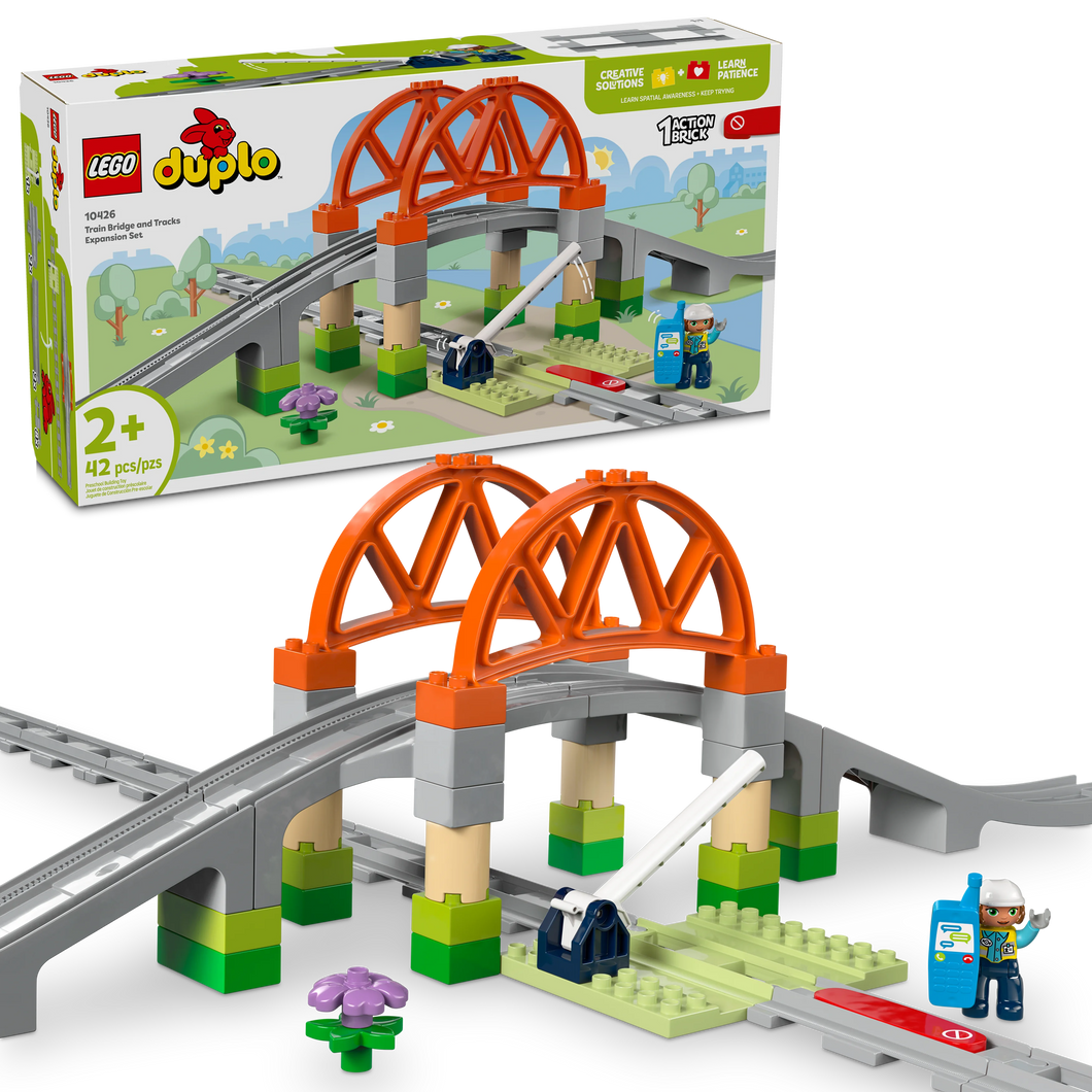 LEGO® DUPLO® Town Train Bridge and Tracks Expansion Set Creative Toy for Toddlers 10426
