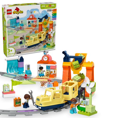 LEGO® DUPLO® Town Big Interactive Community Train Set for Toddlers, Creative Building Toy 10428