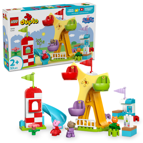 LEGO® DUPLO® Peppa Pig Funfair Pretend-Play Amusement Park, Toddler Toy Building Set 10453