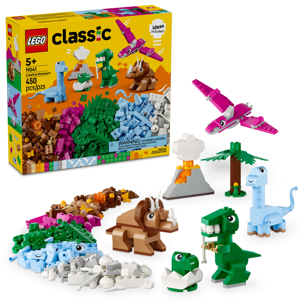LEGO® Classic Creative Dinosaurs, Assorted Brick Building Set, Kids' Imaginative-Play Models 11041
