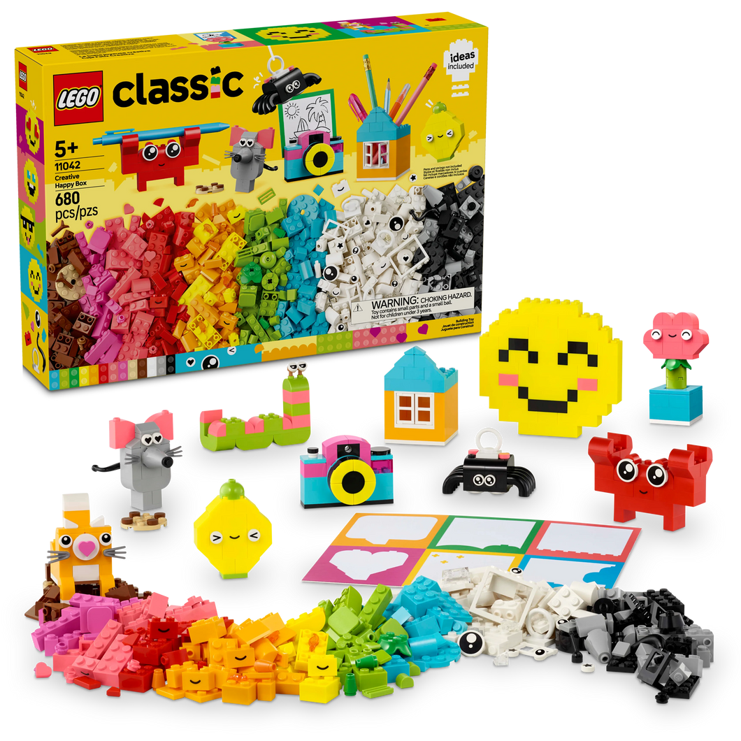 LEGO® Classic Creative Happy Box Assorted Colorful Building Bricks Toy for Imaginative Play 11042