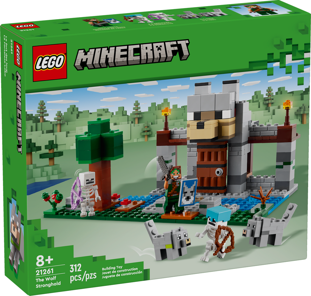 LEGO® Minecraft® The Wolf Stronghold Fortress Playset Gift, Skeleton Explorer Toy 21261