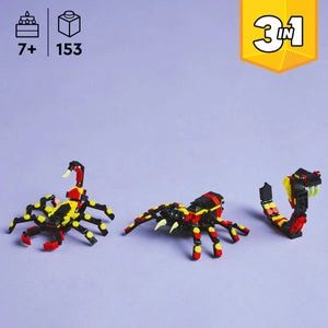 LEGO® Creator 3in1 Wild Animals: Surprising Spider Toy, Transforms into a Scorpion or a Snake 31159