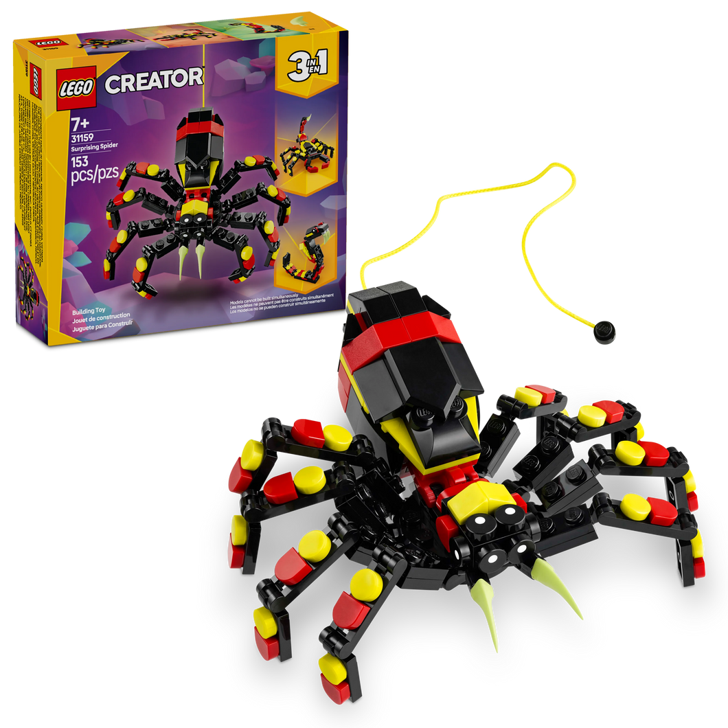 LEGO® Creator 3in1 Wild Animals: Surprising Spider Toy, Transforms into a Scorpion or a Snake 31159