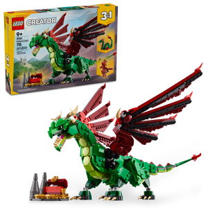 LEGO® Creator 3in1 Medieval Dragon Creature Toy, Transforms into a Sea Serpent or a Phoenix 31161