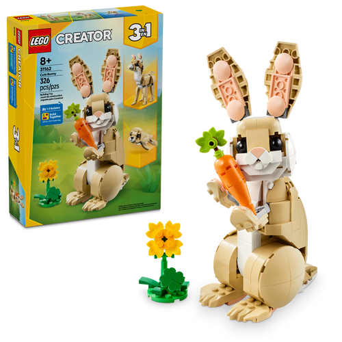 LEGO® Creator 3in1 Cute Bunny Animal Playset, Transforms into a Llama Toy or Seal Figure 31162