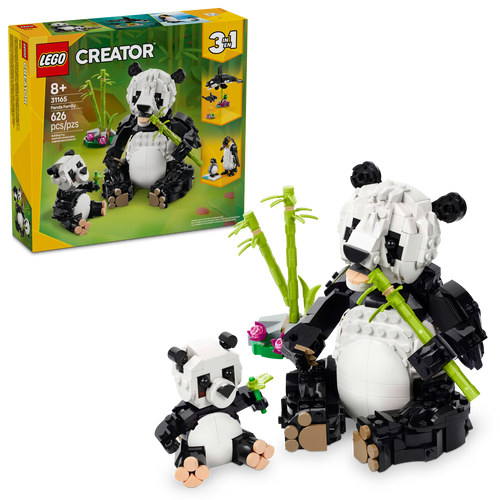 LEGO® Creator 3in1 Wild Animals: Panda Family, Playset Transforms into an Orca or Penguin Set 31165