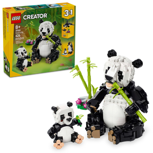 LEGO® Creator 3in1 Wild Animals: Panda Family, Playset Transforms into an Orca or Penguin Set 31165