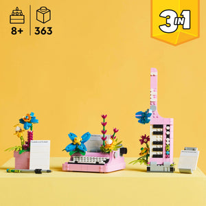 LEGO® Creator 3in1 Typewriter with Flowers Toy Playset, Transforms into a Keytar or a Flowerpot 31169