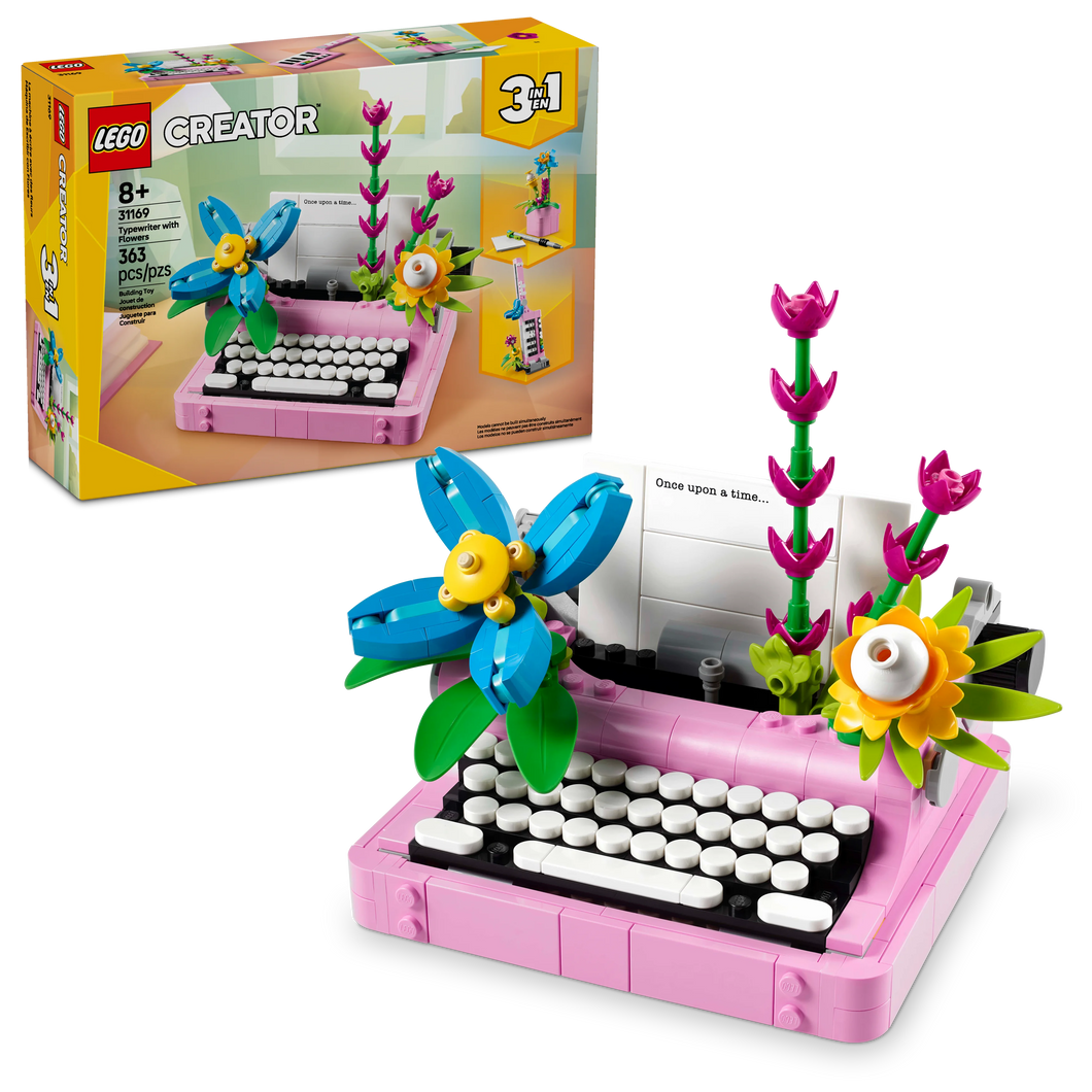 LEGO® Creator 3in1 Typewriter with Flowers Toy Playset, Transforms into a Keytar or a Flowerpot 31169