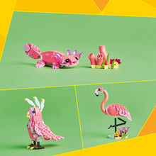LEGO® Creator 3in1 Wild Animals: Pink Flamingo Animal Toy, Turns Into a Cockatoo or an Axolotl 31170