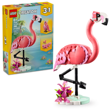 LEGO® Creator 3in1 Wild Animals: Pink Flamingo Animal Toy, Turns Into a Cockatoo or an Axolotl 31170