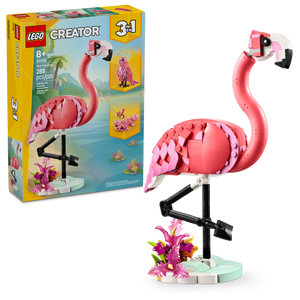LEGO® Creator 3in1 Wild Animals: Pink Flamingo Animal Toy, Turns Into a Cockatoo or an Axolotl 31170