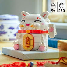 LEGO® Lucky Cat Good Luck Decor Piece Building Kit with Beckoning Paw Figurine 40813