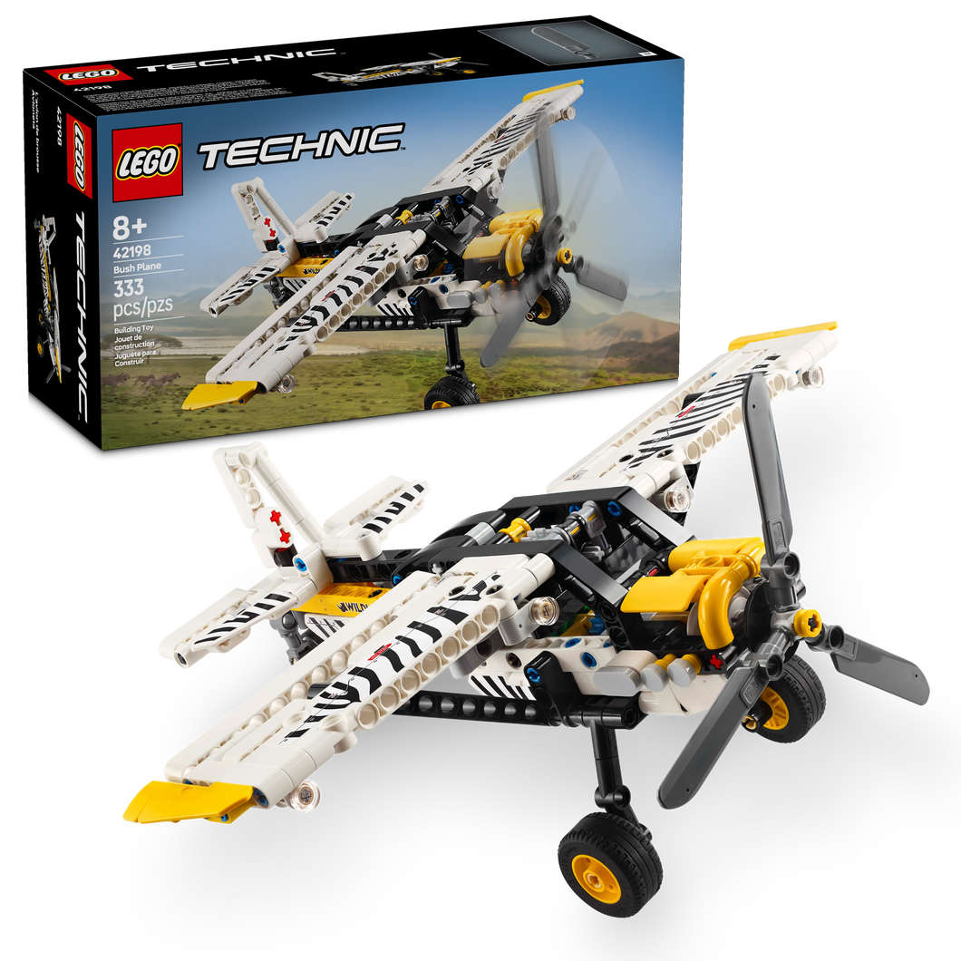 LEGO® Technic™ Bush Plane Aircraft Toy, Airplane Model, Engineering Vehicle Gift Set for Kids 42198