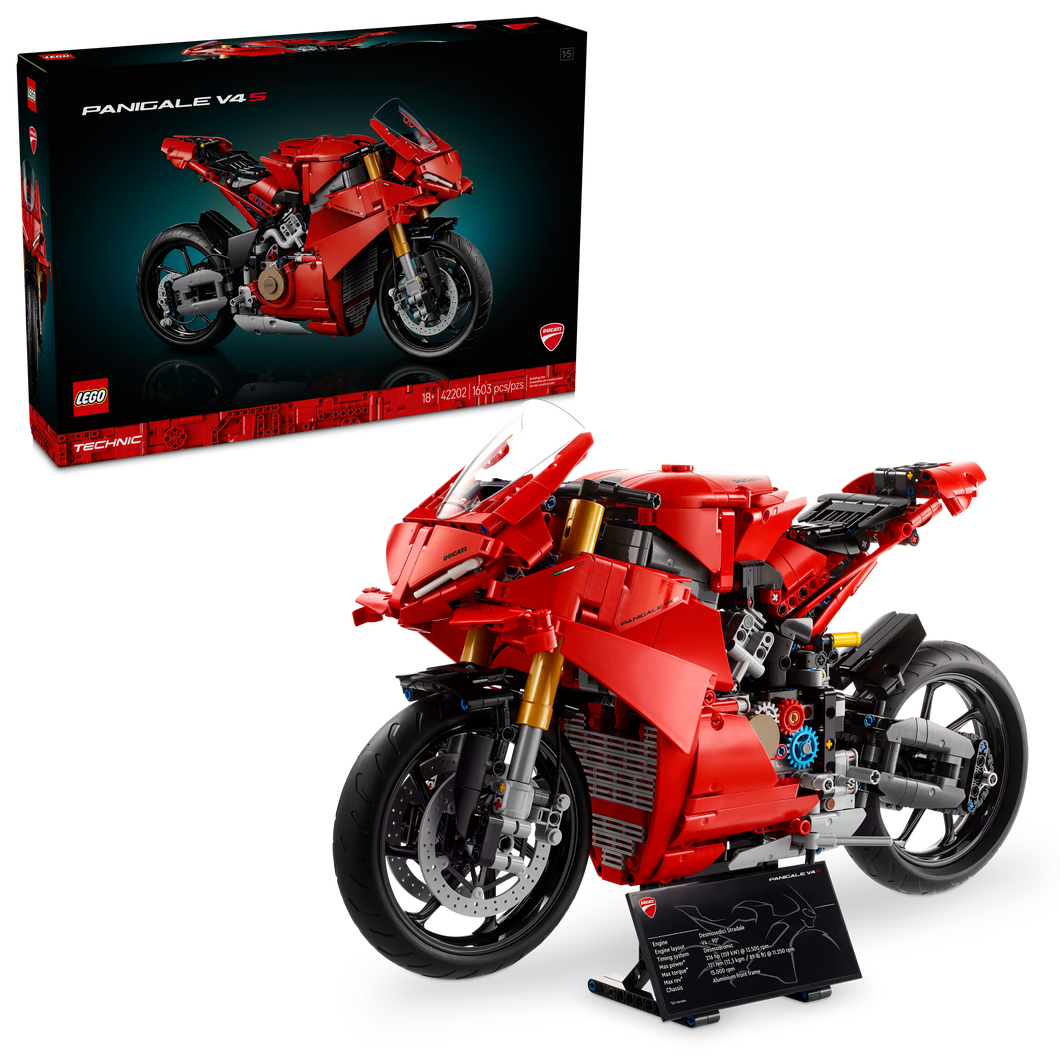 LEGO® Technic™ Ducati Panigale V4 S Motorcycle Model Building Set, Buildable Vehicle 42202