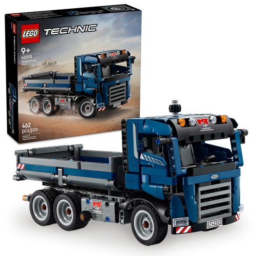 LEGO® Technic™ Tipping Dump Truck Toy Set for Kids, Blue Construction Vehicle 42203