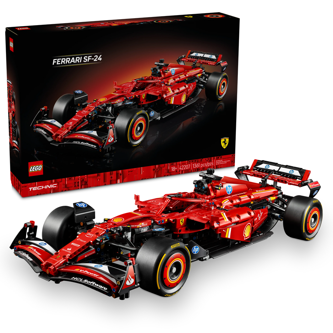 LEGO® Technic™ Ferrari SF-24 F1 Car Model Kit for Adults, Build Your Own Racing Vehicle Set 42207