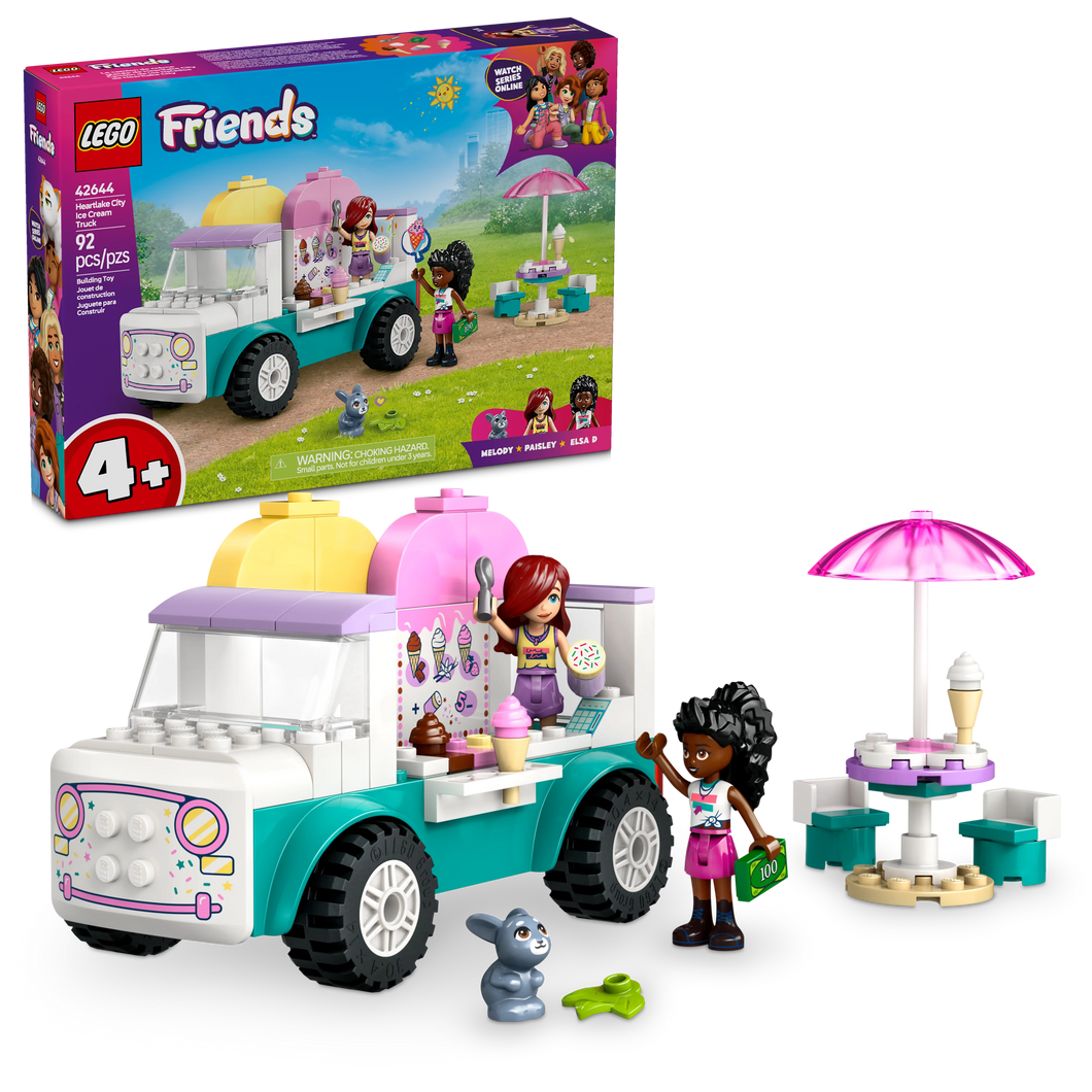LEGO® Friends Heartlake City Ice Cream Truck Toy, Pretend-Play Building Kit for Creative Fun 42644