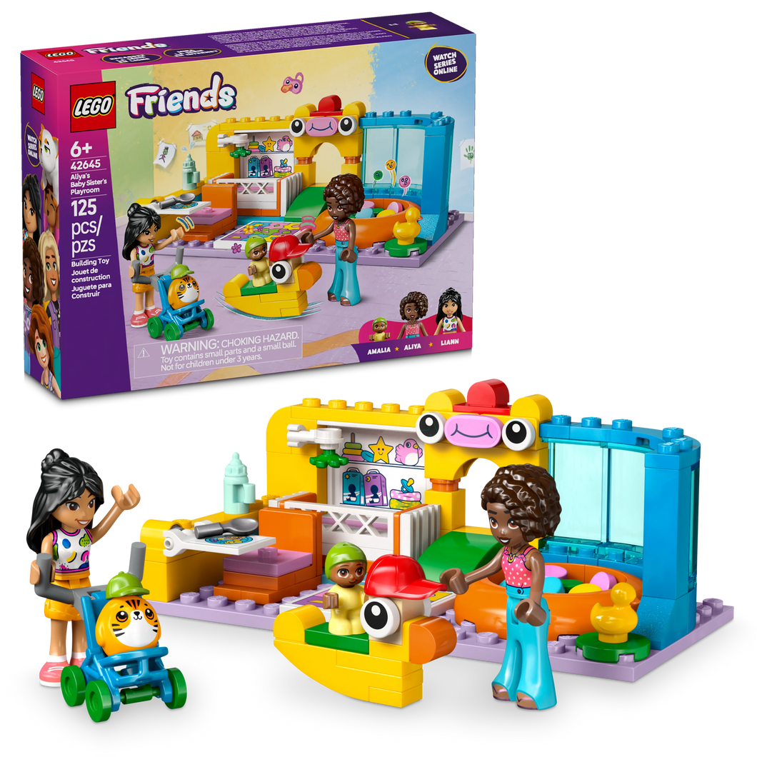 LEGO® Friends Aliya’s Baby Sister’s Playroom Pretend-Play Building Kit, Role-Play Toy 42645