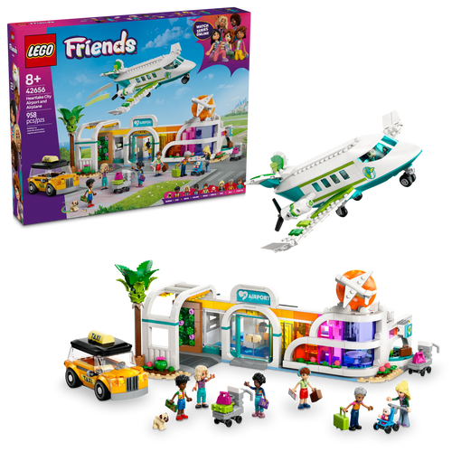 LEGO® Friends Heartlake City Airport and Airplane Building Kit Playset with Minidolls and Dog 42656