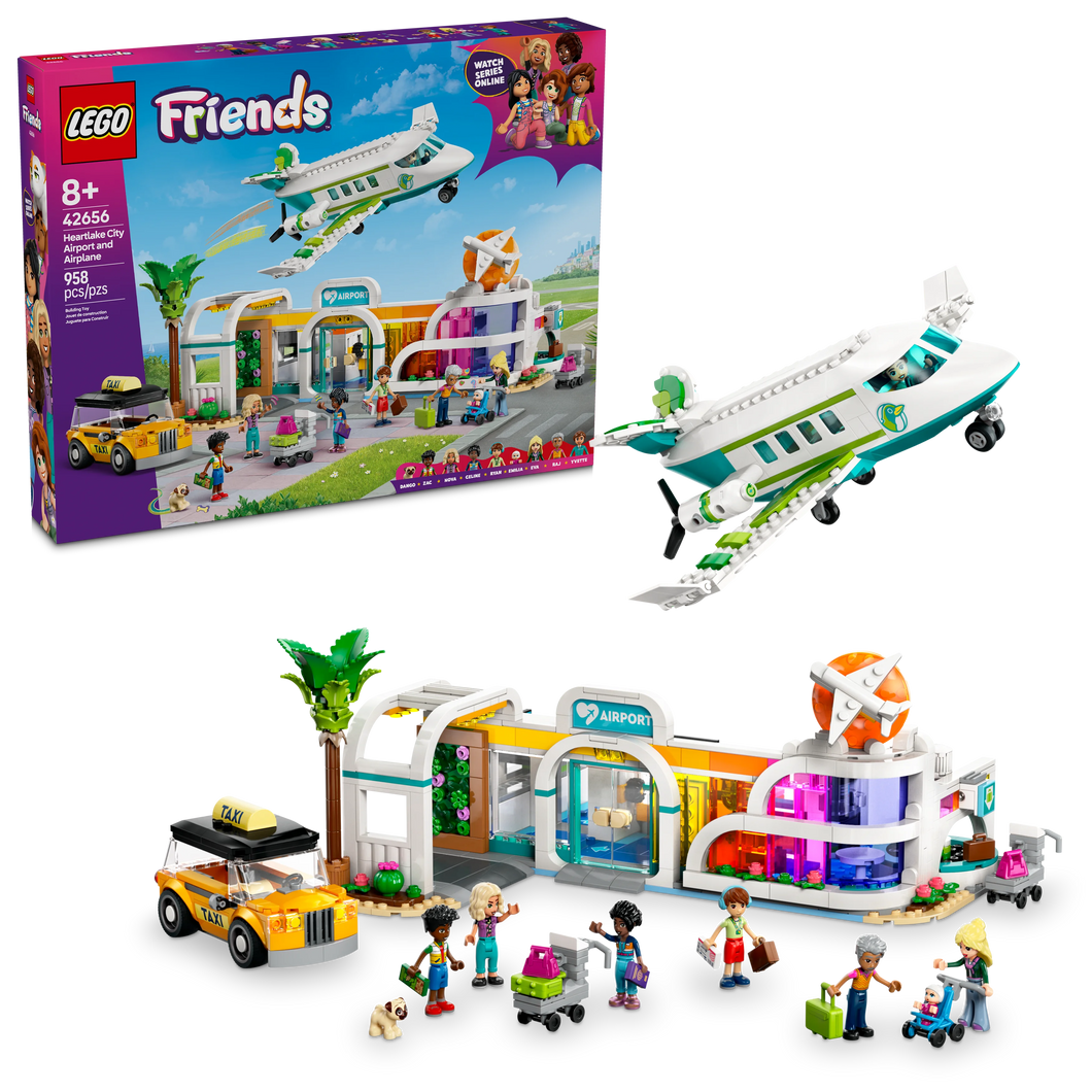 LEGO® Friends Heartlake City Airport and Airplane Building Kit Playset with Minidolls and Dog 42656