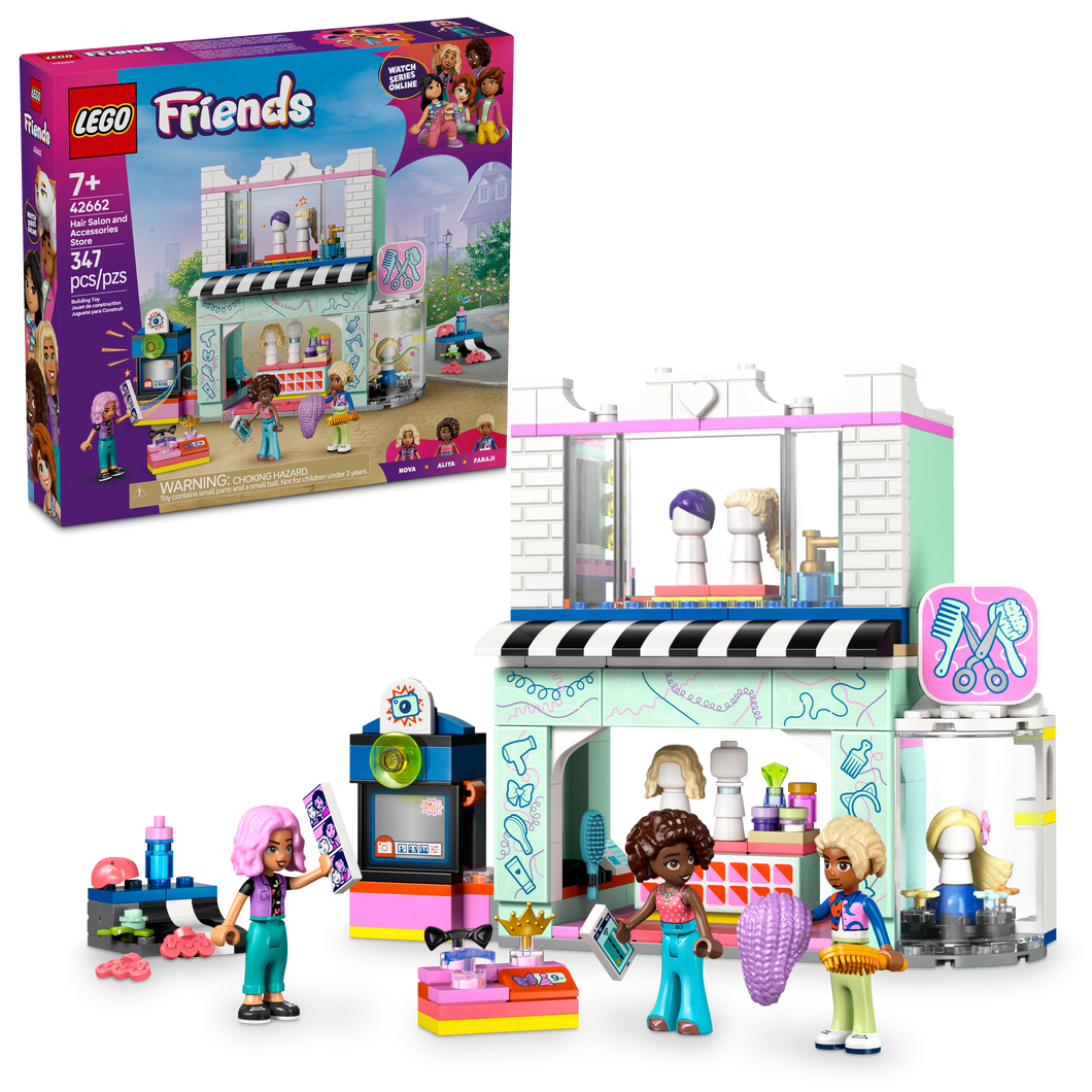 LEGO® Friends Hair Salon and Accessories Store, Creative Pretend-Play Building Toy Set 42662