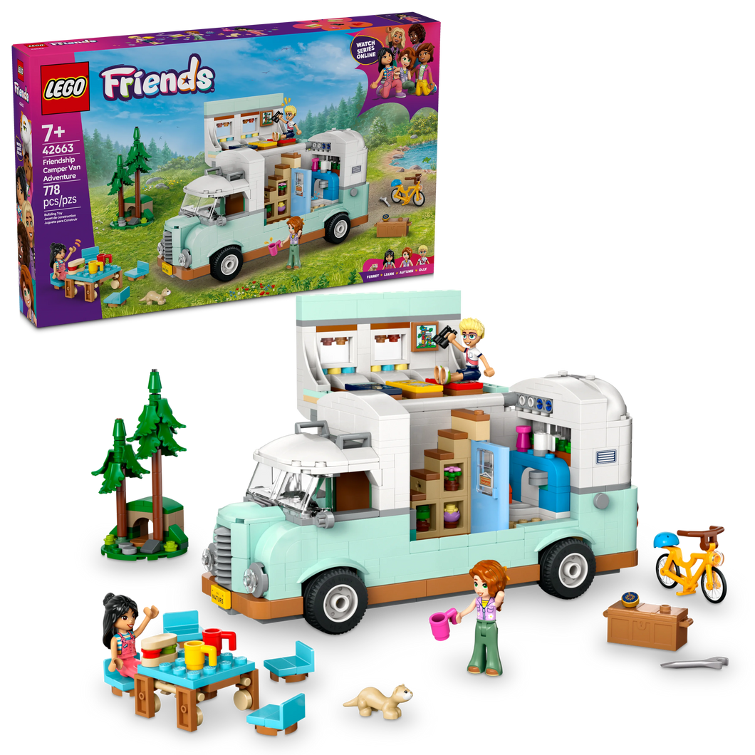 LEGO® Friends Friendship Camper Van Adventure Role-Play Building Set, Motor Home Toy 42663