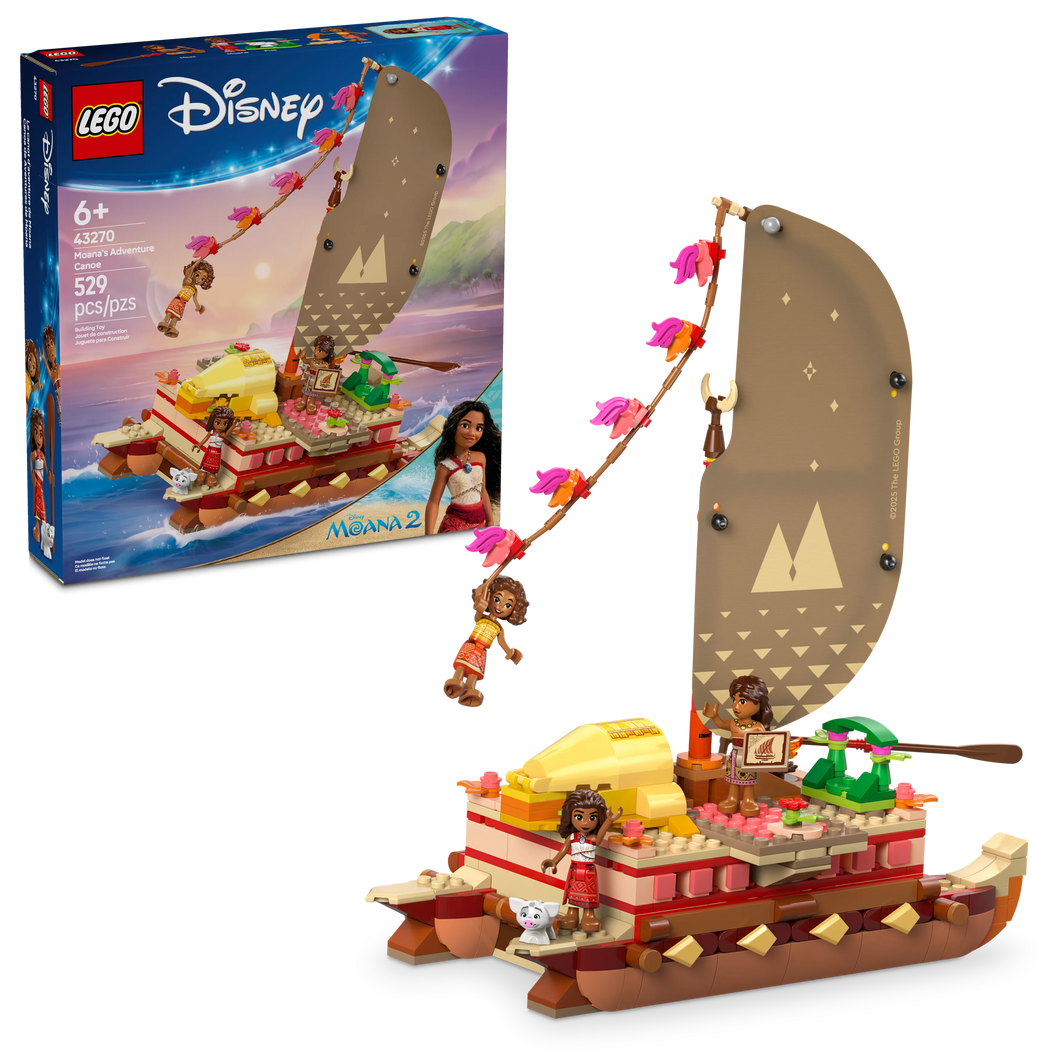 LEGO® ǀ Disney Moana’s Adventure Canoe Building Model Kit and Fantasy Gift 43270