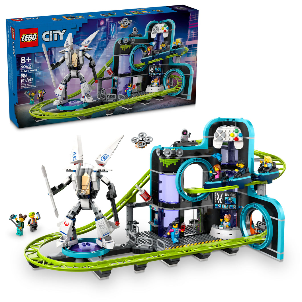 LEGO® City Robot World Roller-Coaster Park Adventure Toy, Fairground Set for Ages 8 and up 60421