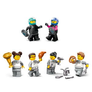 LEGO® City F1® Garage & Mercedes-AMG & Alpine Cars Toy Playset with 2 Race Vehicles 60444