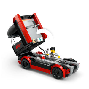 LEGO® City F1® Truck with RB20 & AMR24 F1® Cars Toy Race Vehicle Transporter Playset 60445
