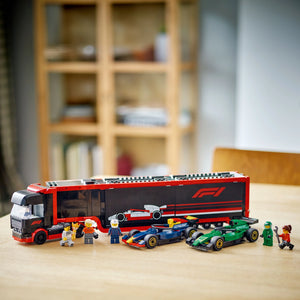 LEGO® City F1® Truck with RB20 & AMR24 F1® Cars Toy Race Vehicle Transporter Playset 60445