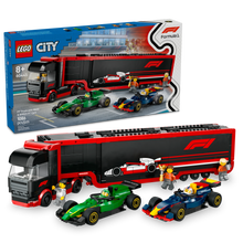 LEGO® City F1® Truck with RB20 & AMR24 F1® Cars Toy Race Vehicle Transporter Playset 60445