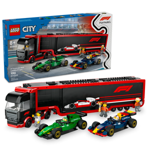 LEGO® City F1® Truck with RB20 & AMR24 F1® Cars Toy Race Vehicle Transporter Playset 60445