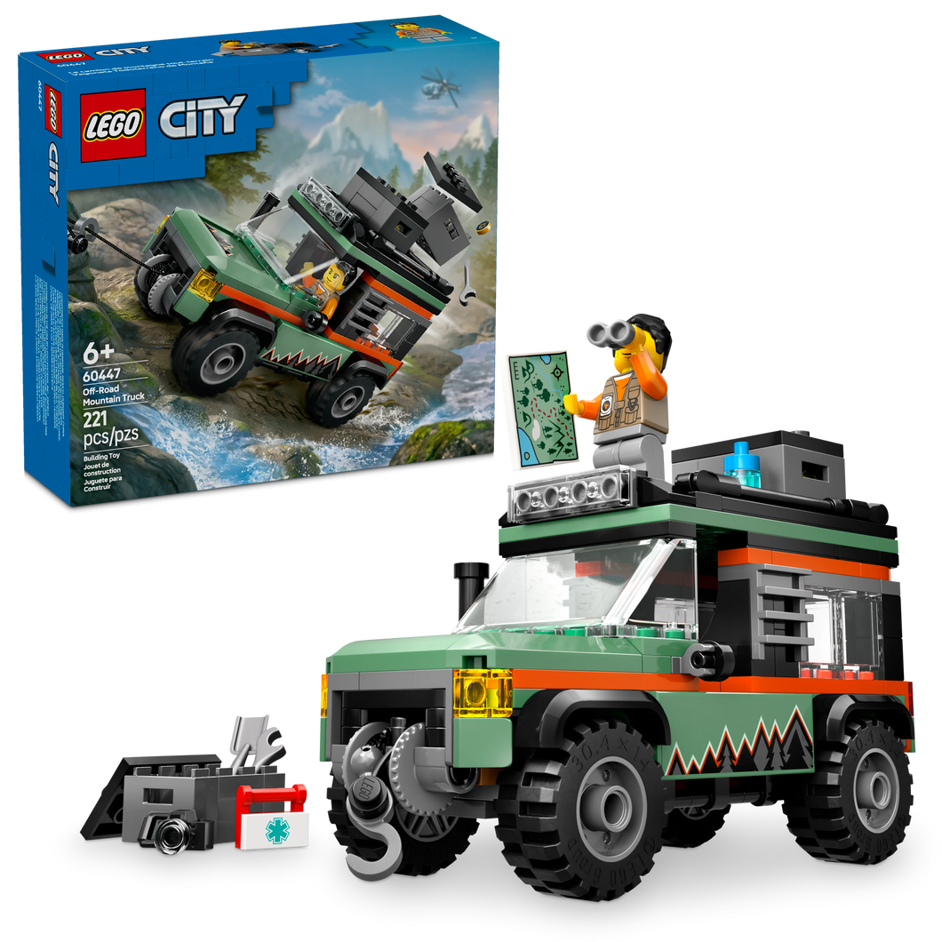 LEGO® City Off-Road 4x4 Mountain Truck Adventure Toy Vehicle Building Set for Ages 6 and up 60447