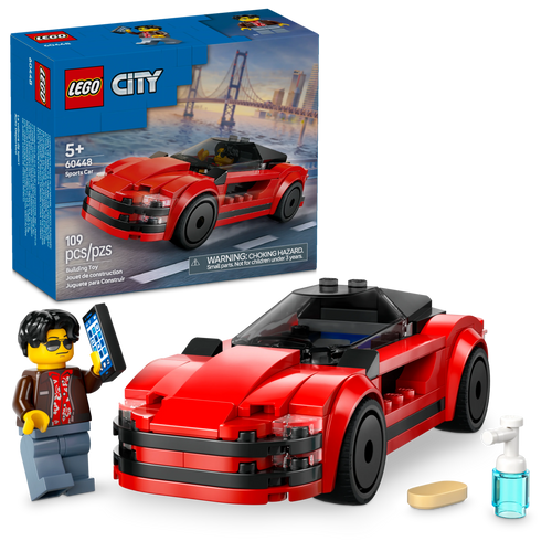 LEGO® City Red Sports Car Supercar Toy Vehicle Set for Kids Aged 5 and up 60448