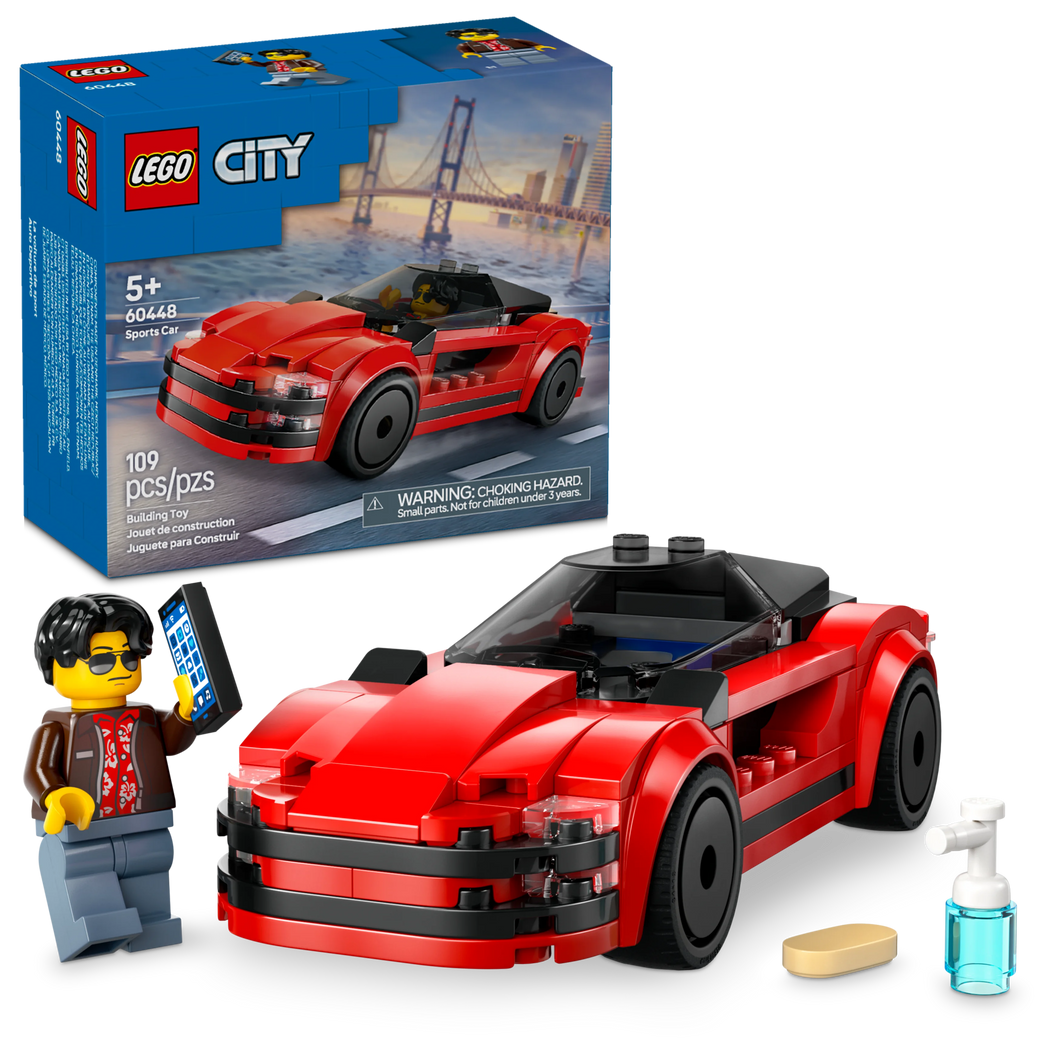 LEGO® City Red Sports Car Supercar Toy Vehicle Set for Kids Aged 5 and up 60448