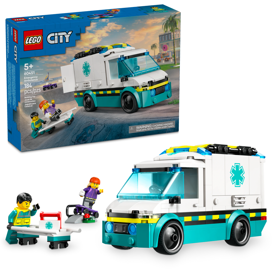 LEGO® City Emergency Ambulance Toy Truck Building Set for Model Vehicle Fans Aged 5 Plus 60451