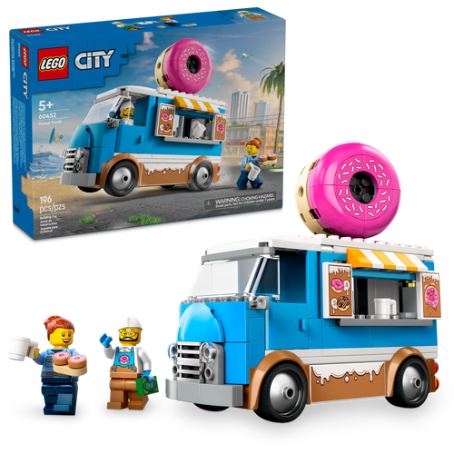 LEGO® City Donut Truck Playset for Kids, Vendor Vehicle Toy for Boys and Girls Aged 5 and up 60452