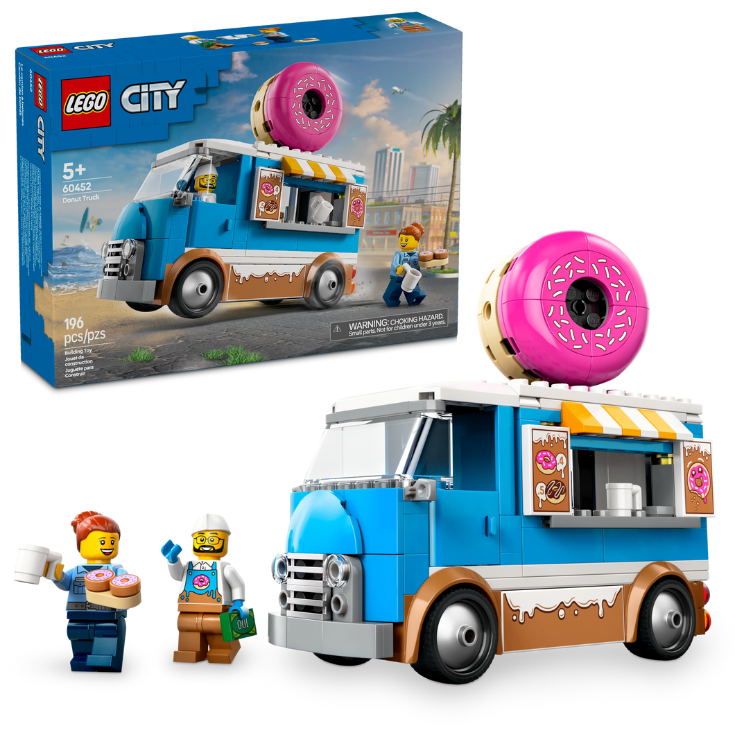 LEGO® City Donut Truck Playset for Kids, Vendor Vehicle Toy for Boys and Girls Aged 5 and up 60452